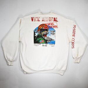 Vintage 80's Naval Aviation Vice Admiral Made in USA Crewneck Sweatshirt - XL